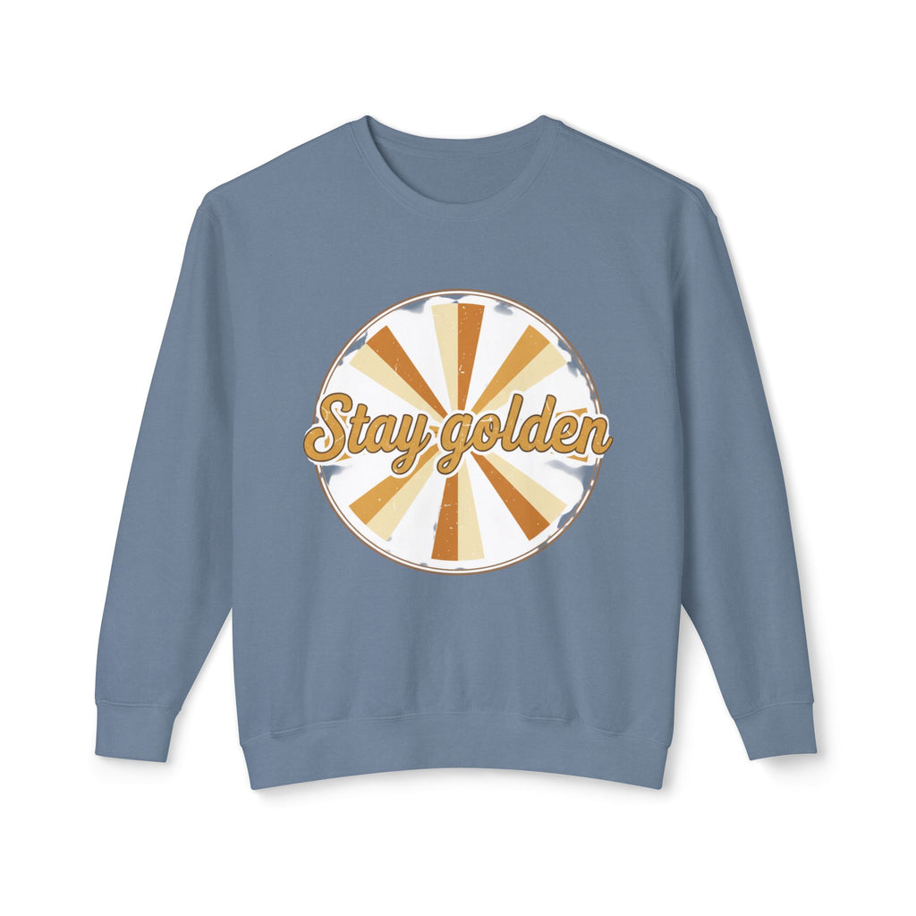 Stay Golden Crewneck Sweatshirt — Retro Sunburst Graphic