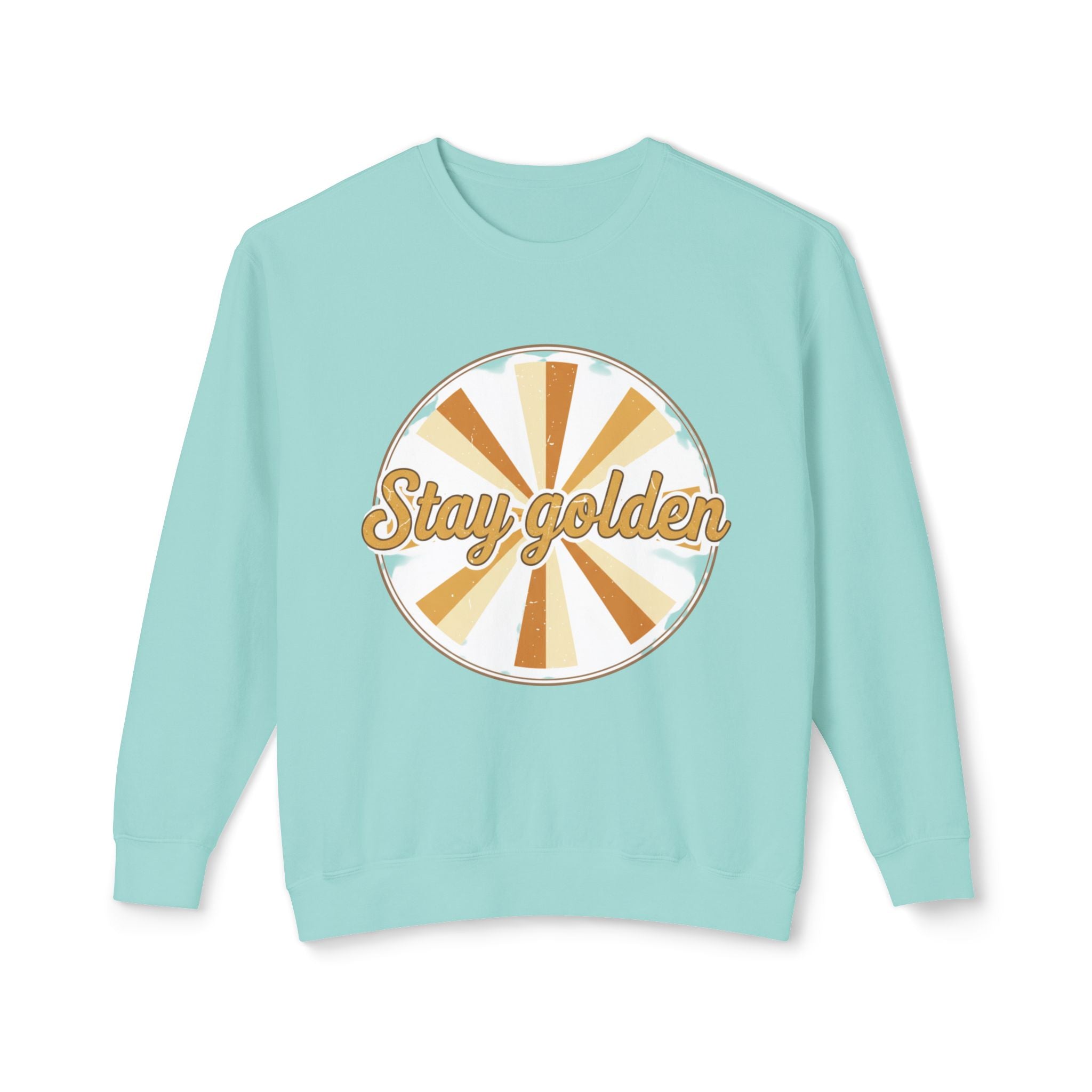 Stay Golden Crewneck Sweatshirt — Retro Sunburst Graphic
