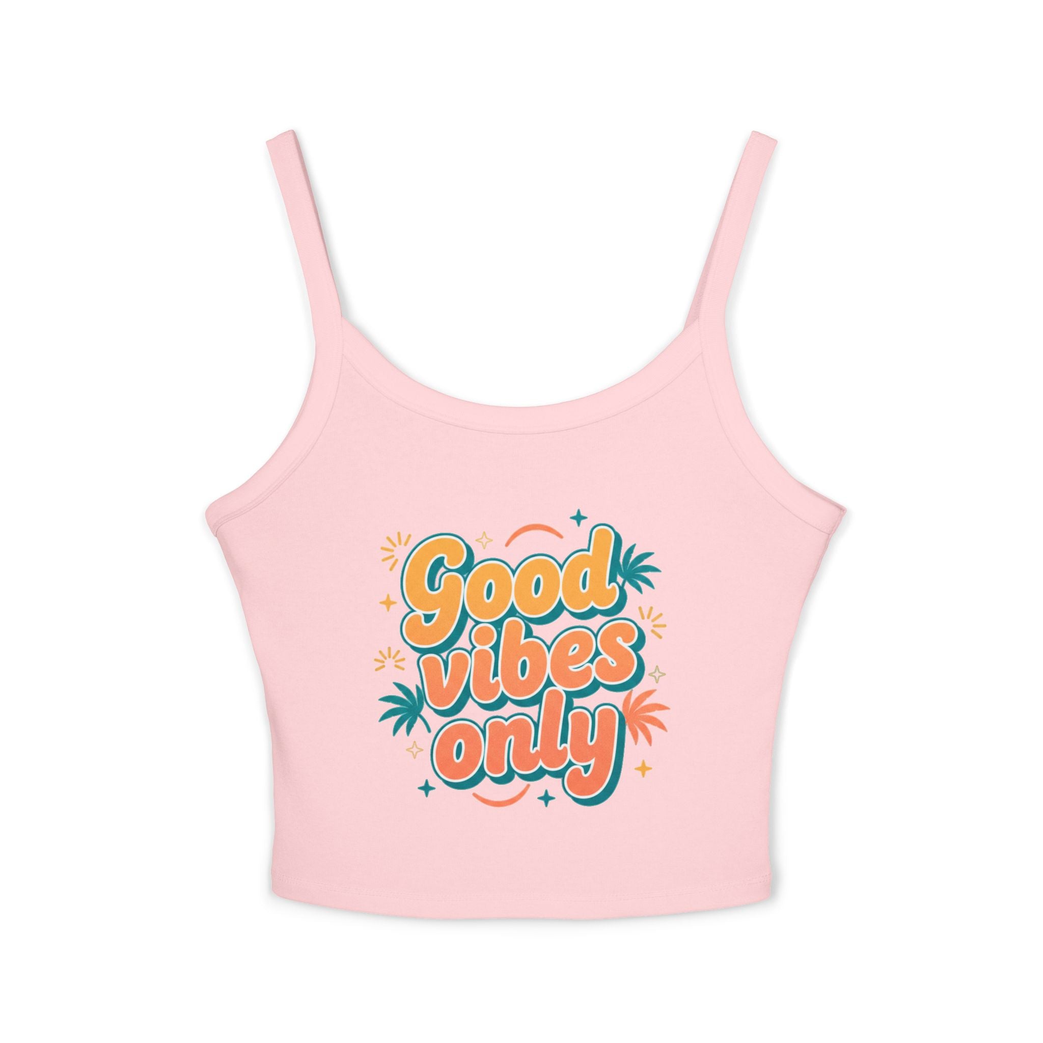 Good Vibes Only Spaghetti Tank — Women's Graphic Tank Top