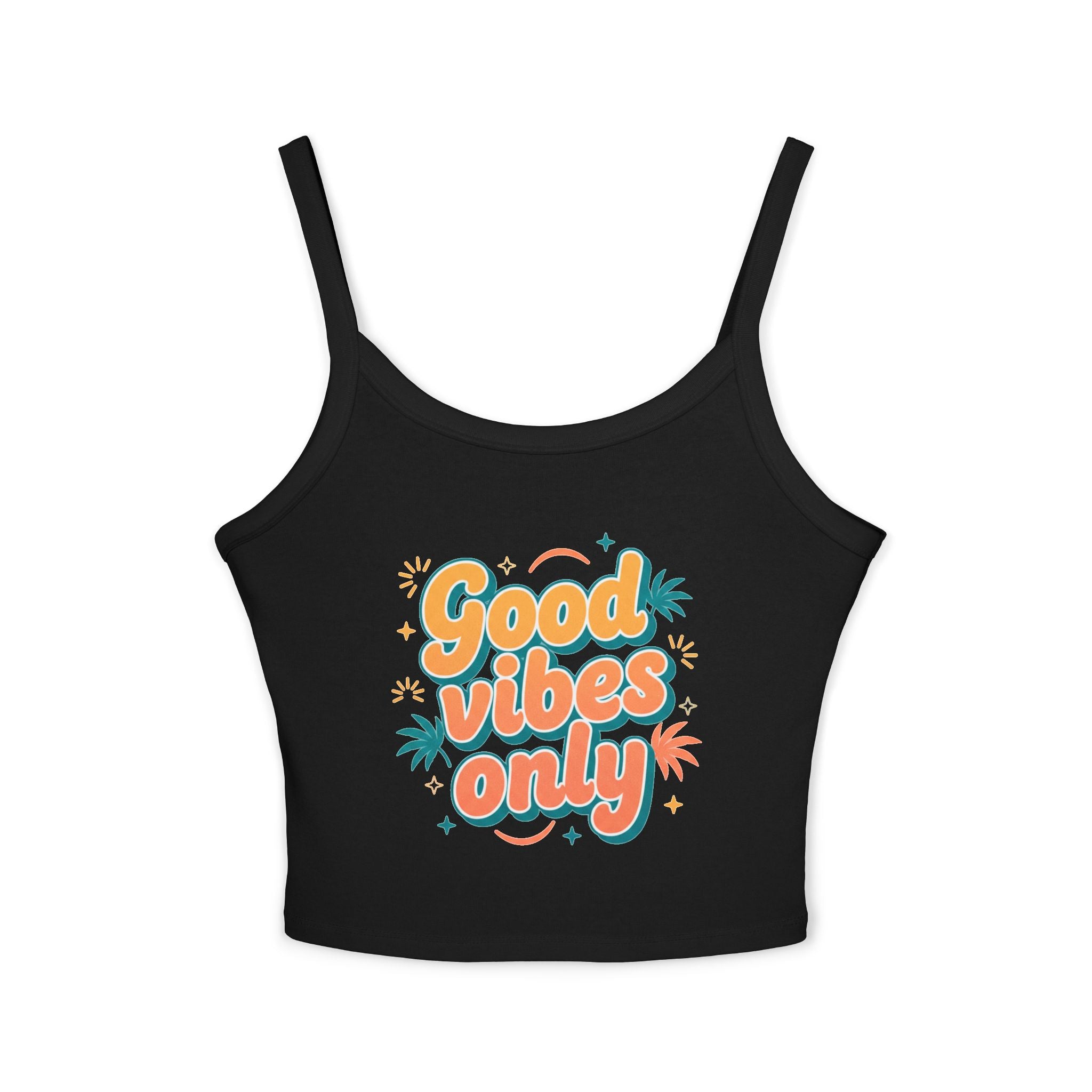 Good Vibes Only Spaghetti Tank — Women's Graphic Tank Top