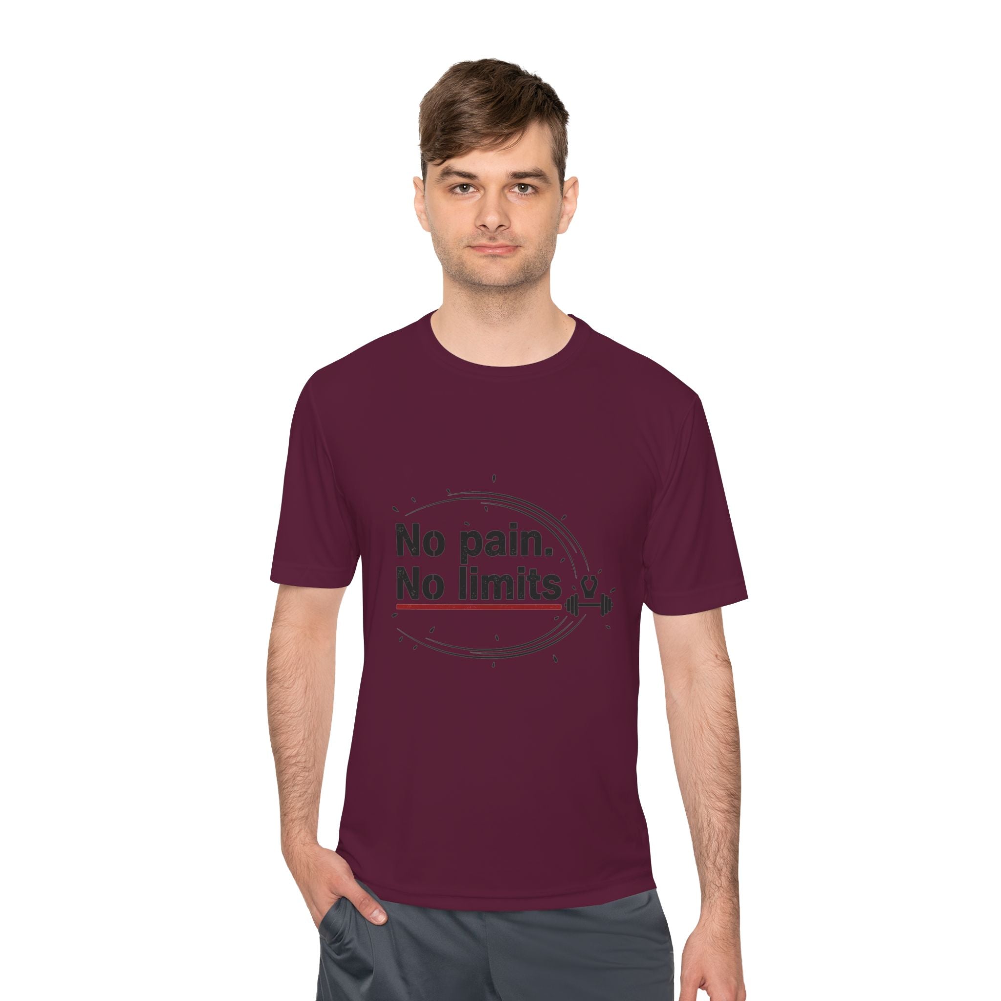 No Pain No Limits Athletic Tee — Motivational Workout Shirt