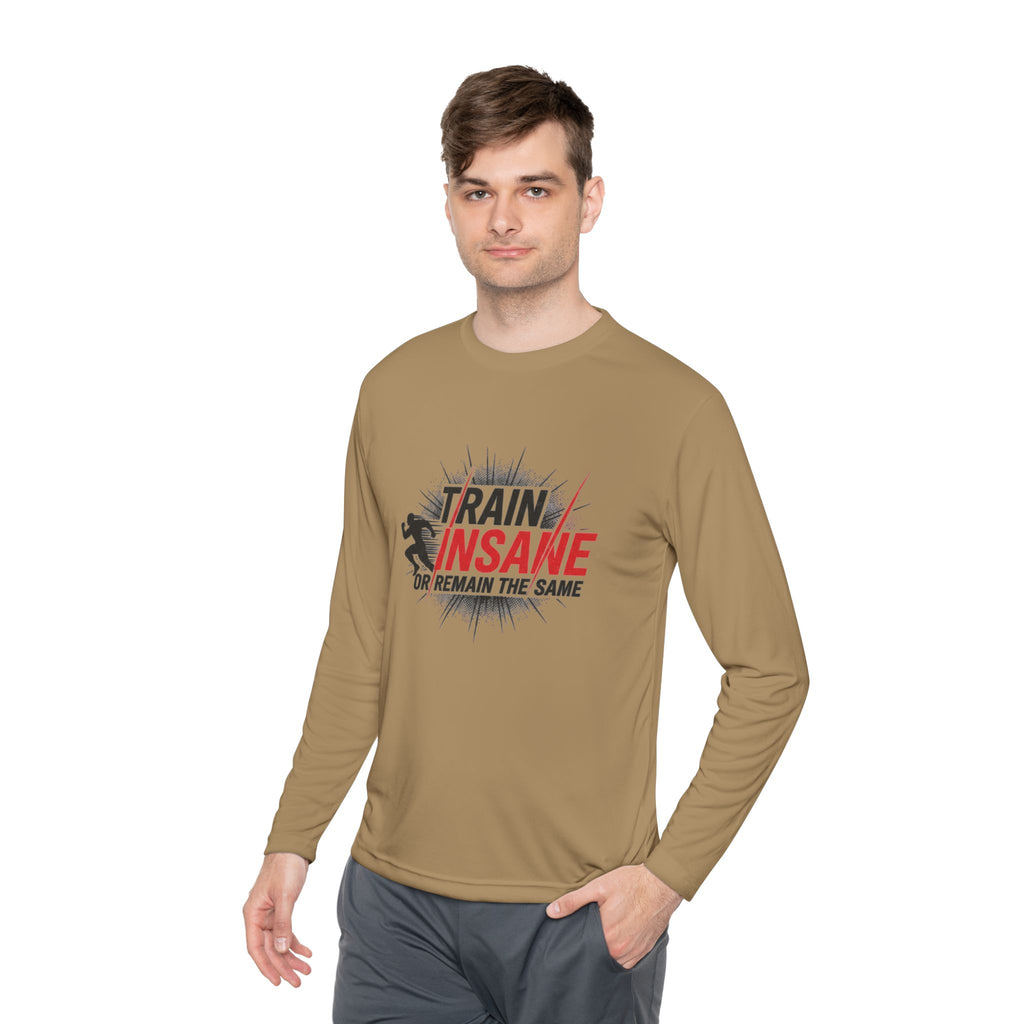 Train Insane Long Sleeve Tee — Motivational Gym Workout Shirt