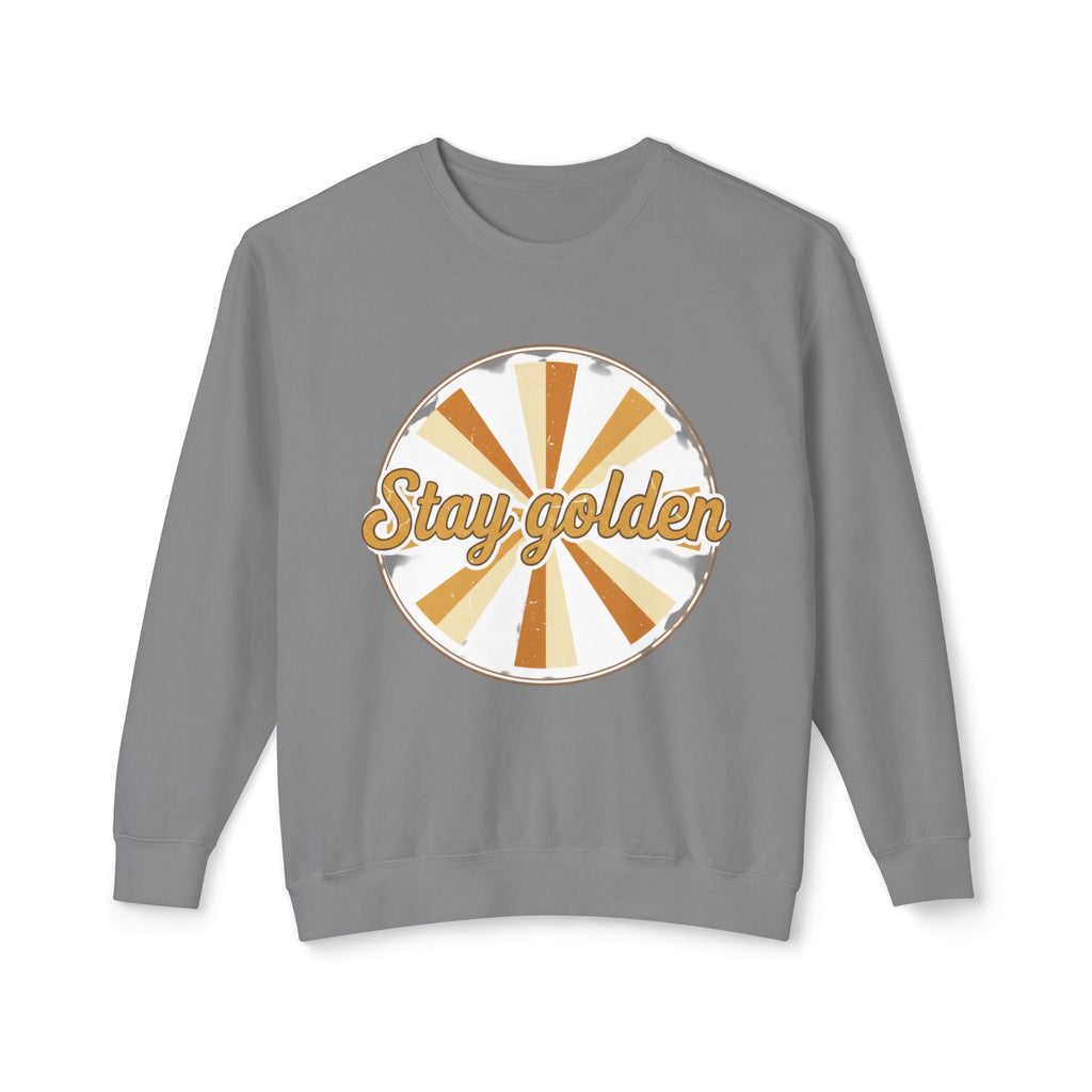 Stay Golden Crewneck Sweatshirt — Retro Sunburst Graphic