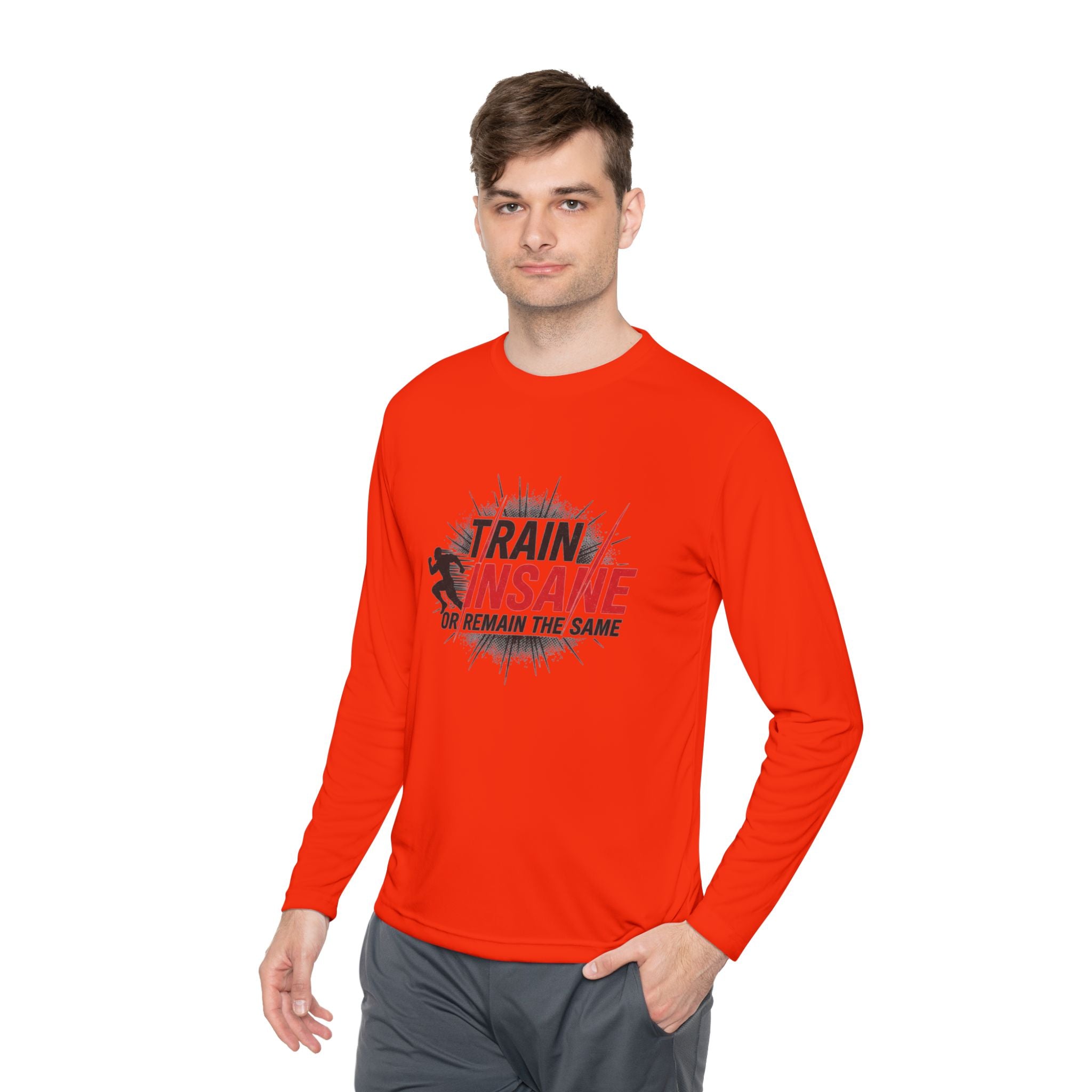 Train Insane Long Sleeve Tee — Motivational Gym Workout Shirt