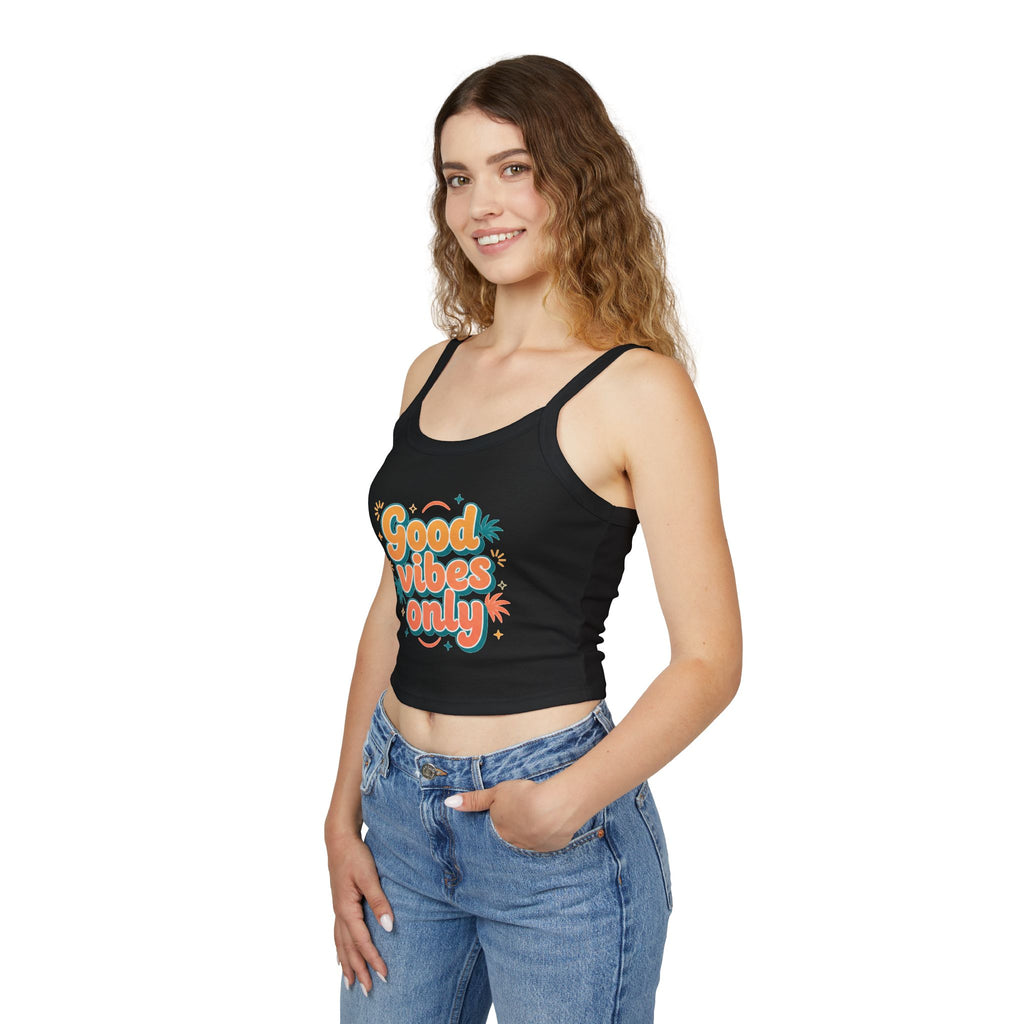 Good Vibes Only Spaghetti Tank — Women's Graphic Tank Top
