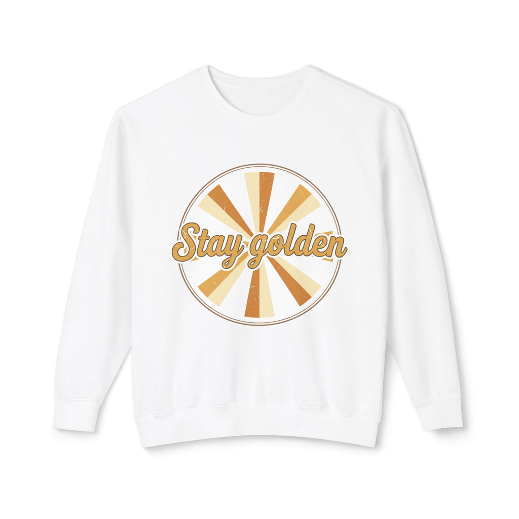 Stay Golden Crewneck Sweatshirt — Retro Sunburst Graphic
