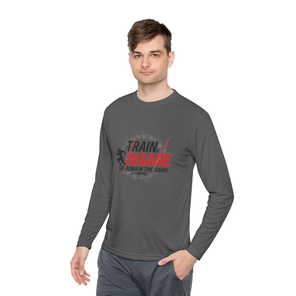 Train Insane Long Sleeve Tee — Motivational Gym Workout Shirt