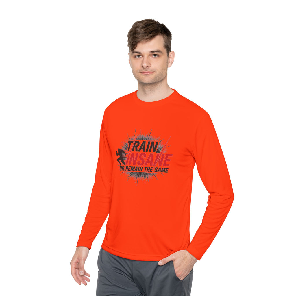 Train Insane Long Sleeve Tee — Motivational Gym Workout Shirt