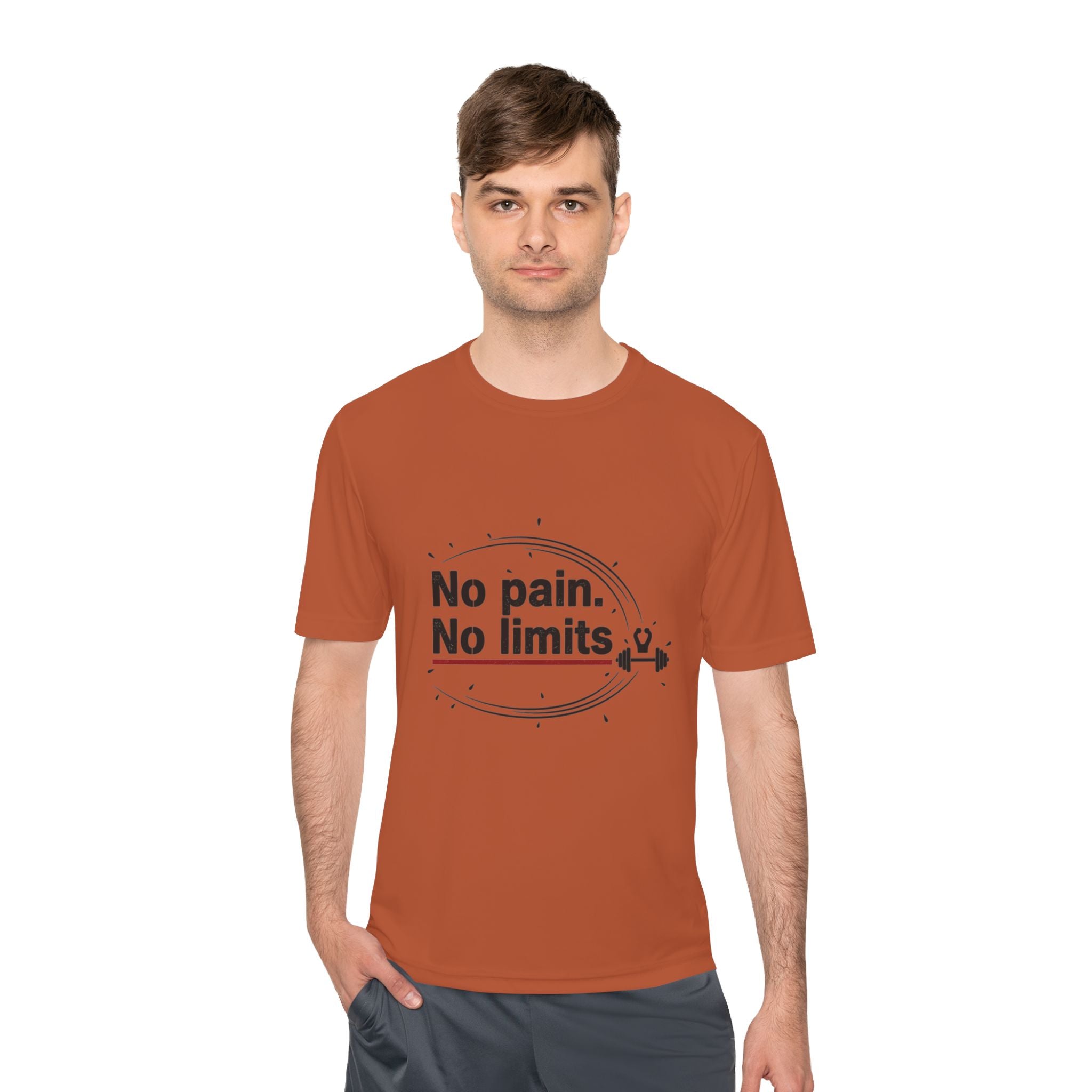 No Pain No Limits Athletic Tee — Motivational Workout Shirt