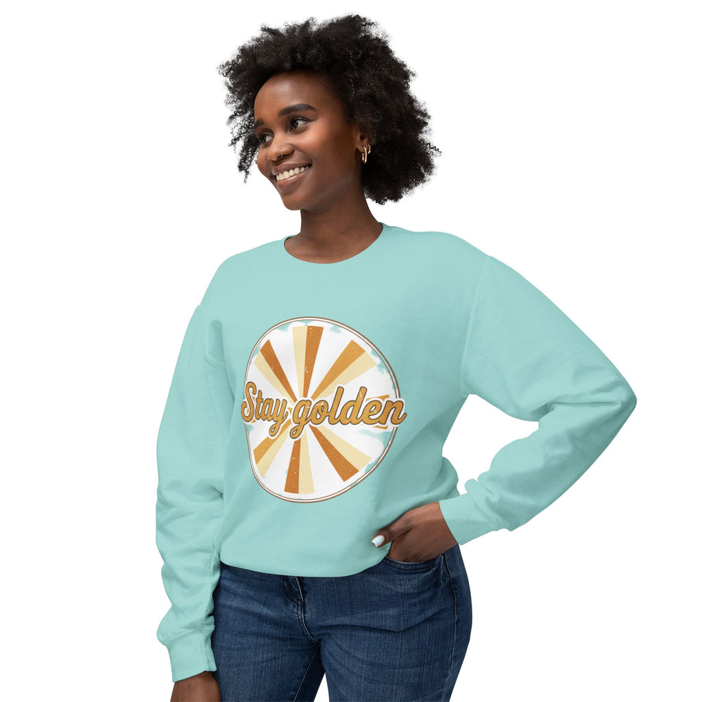 Stay Golden Crewneck Sweatshirt — Retro Sunburst Graphic