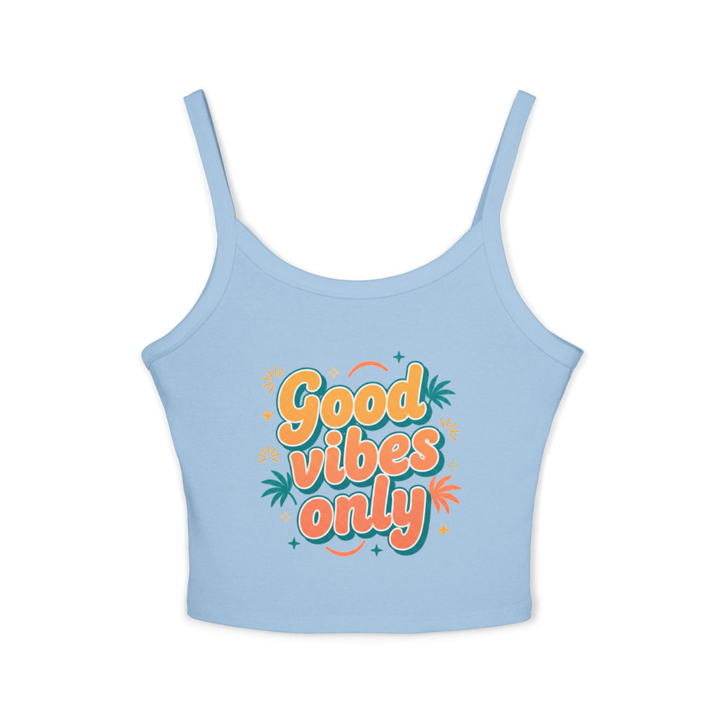 Good Vibes Only Spaghetti Tank — Women's Graphic Tank Top
