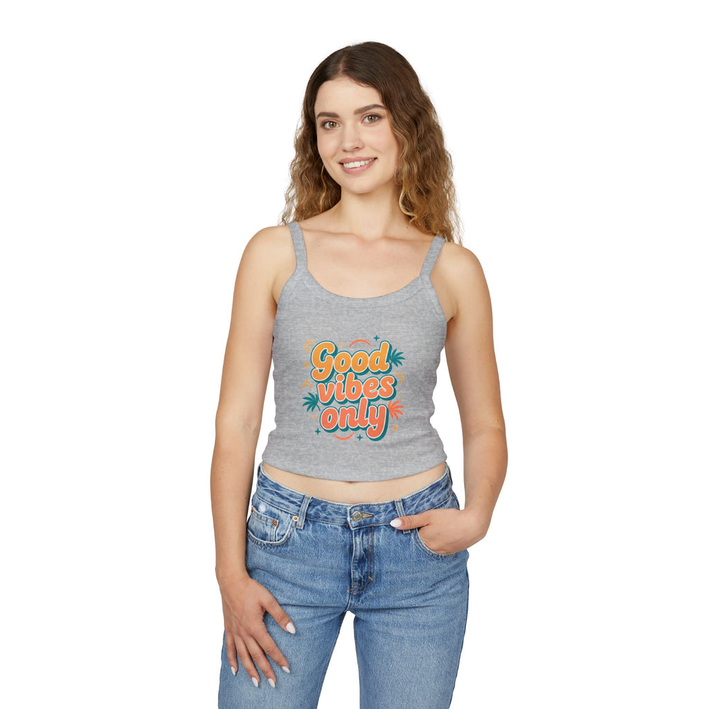 Good Vibes Only Spaghetti Tank — Women's Graphic Tank Top