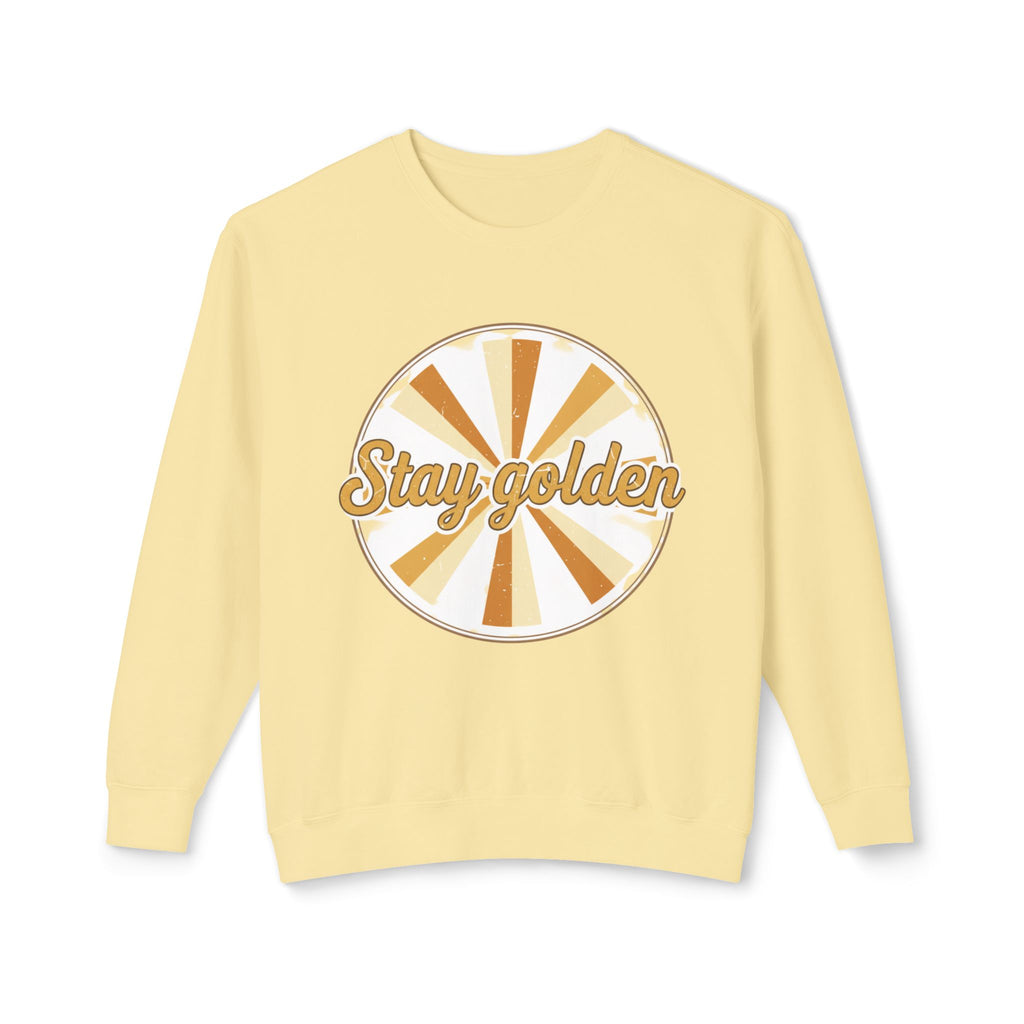 Stay Golden Crewneck Sweatshirt — Retro Sunburst Graphic