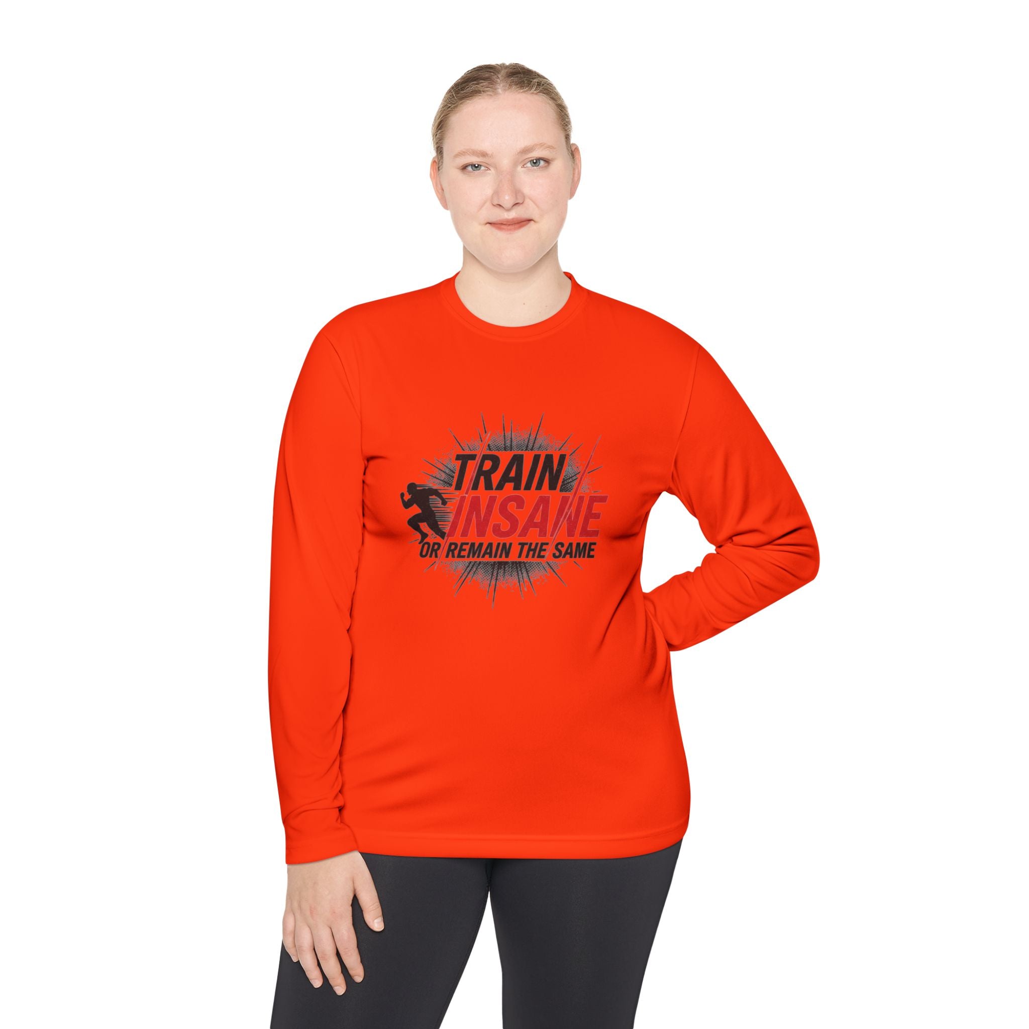 Train Insane Long Sleeve Tee — Motivational Gym Workout Shirt