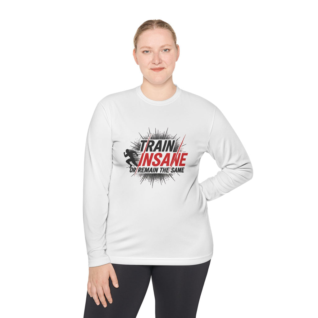 Train Insane Long Sleeve Tee — Motivational Gym Workout Shirt