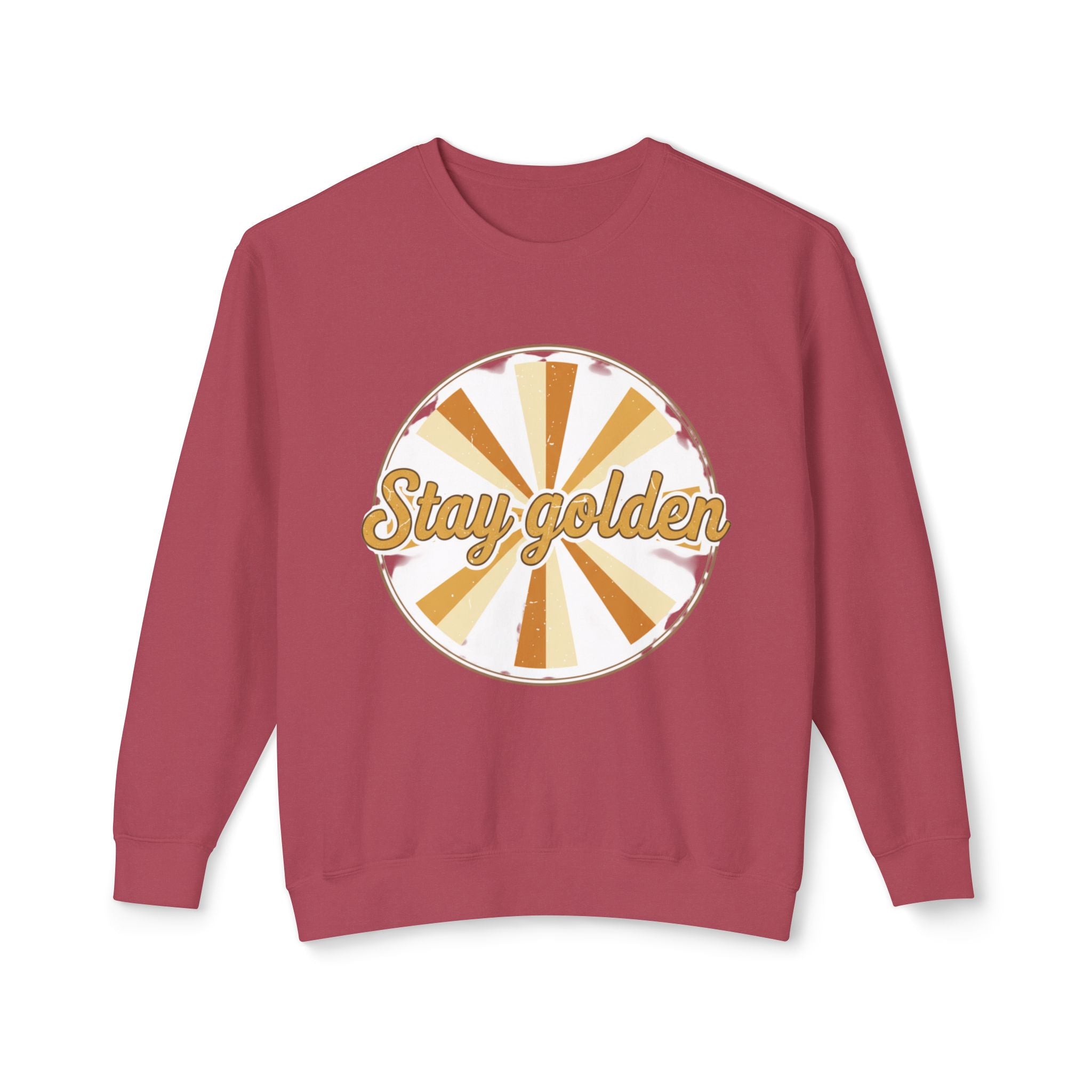 Stay Golden Crewneck Sweatshirt — Retro Sunburst Graphic