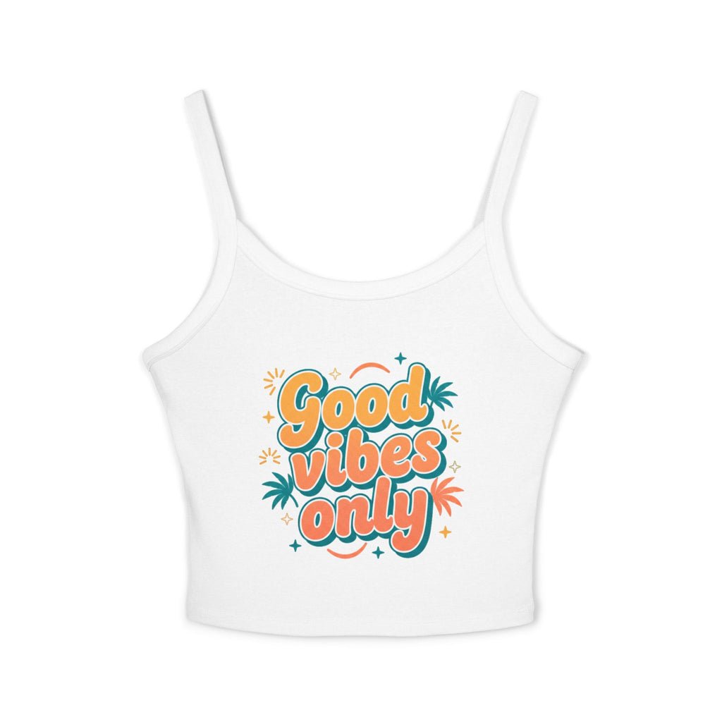 Good Vibes Only Spaghetti Tank — Women's Graphic Tank Top