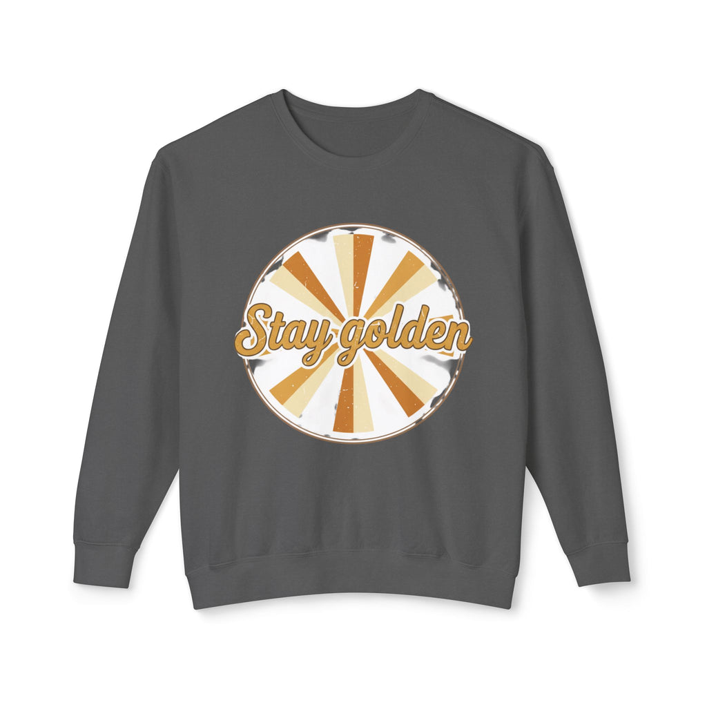 Stay Golden Crewneck Sweatshirt — Retro Sunburst Graphic