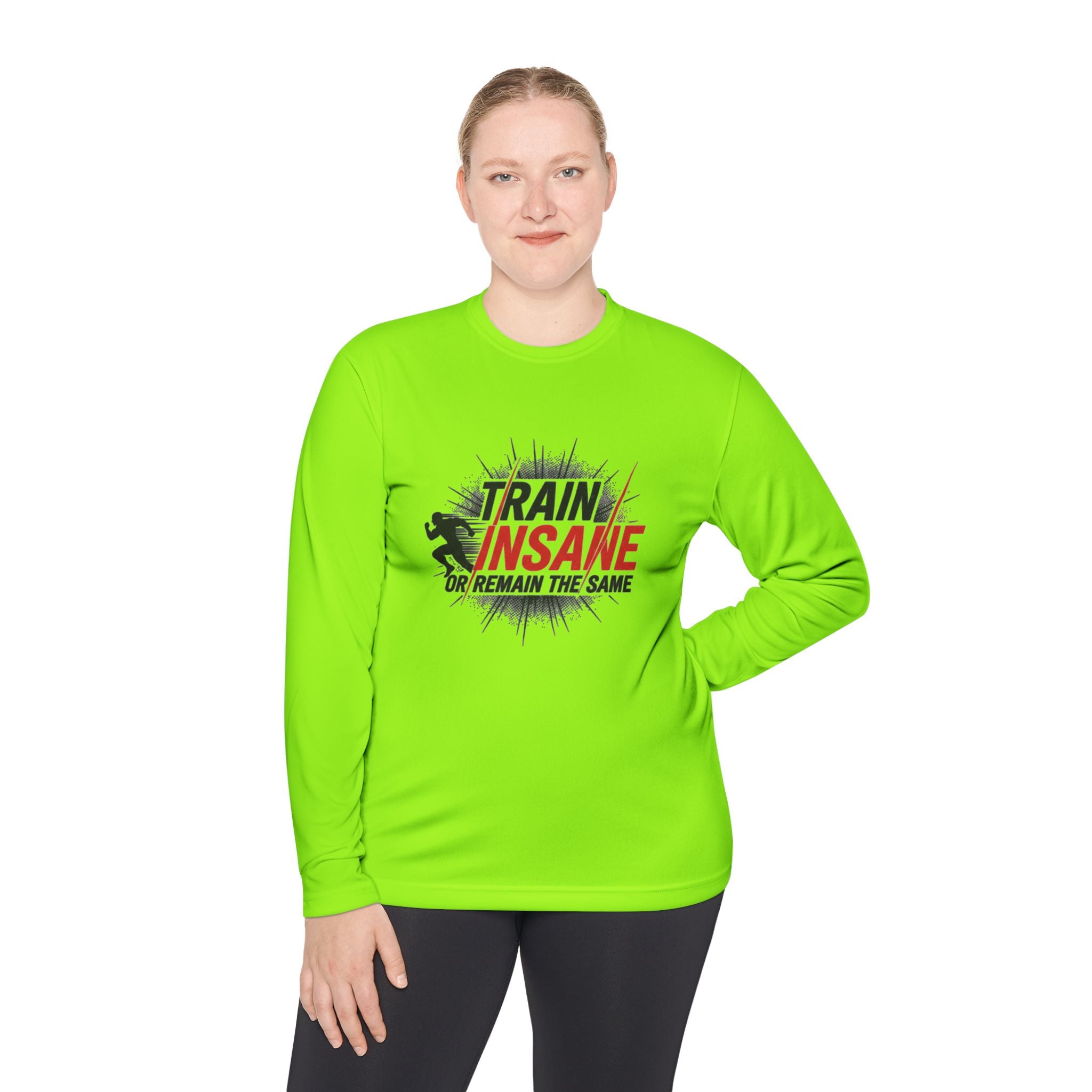 Train Insane Long Sleeve Tee — Motivational Gym Workout Shirt