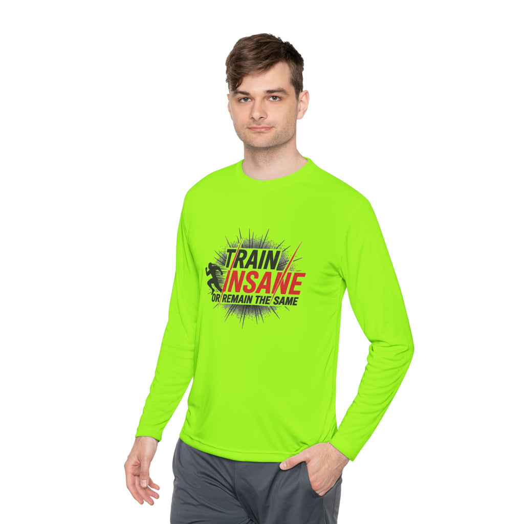 Train Insane Long Sleeve Tee — Motivational Gym Workout Shirt