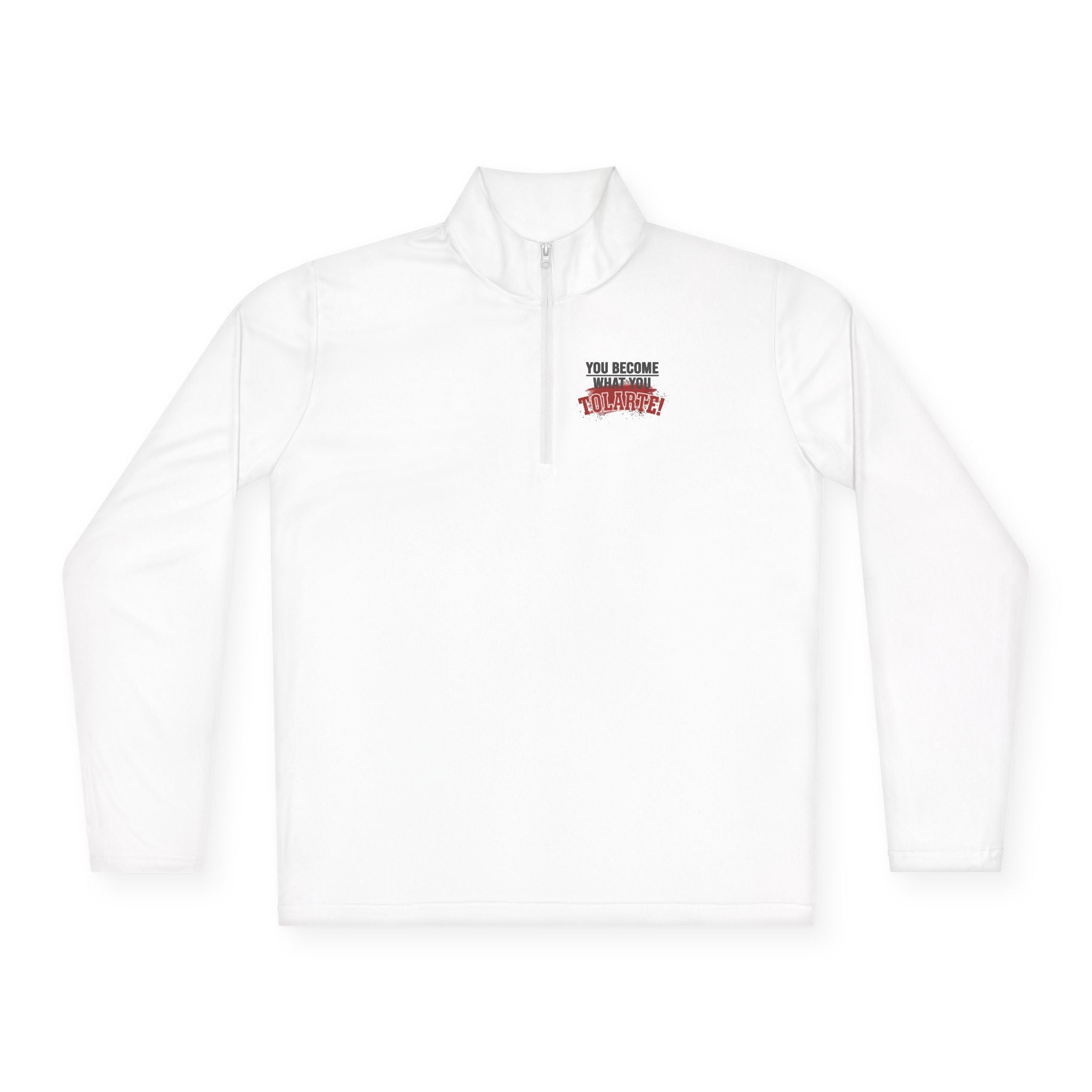 Quarter-Zip Pullover - Vintage ‘I Survived’ Graphic Chest Logo, Casual Retro Pullover