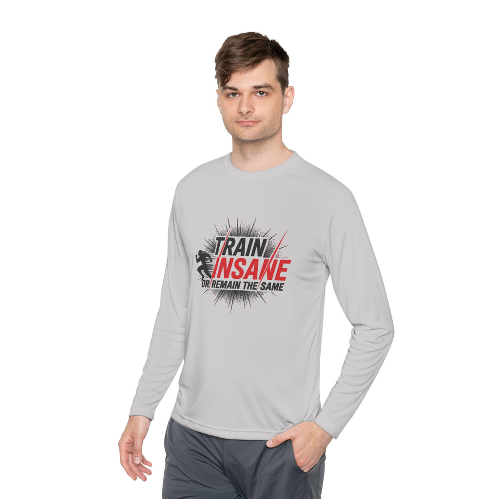 Train Insane Long Sleeve Tee — Motivational Gym Workout Shirt