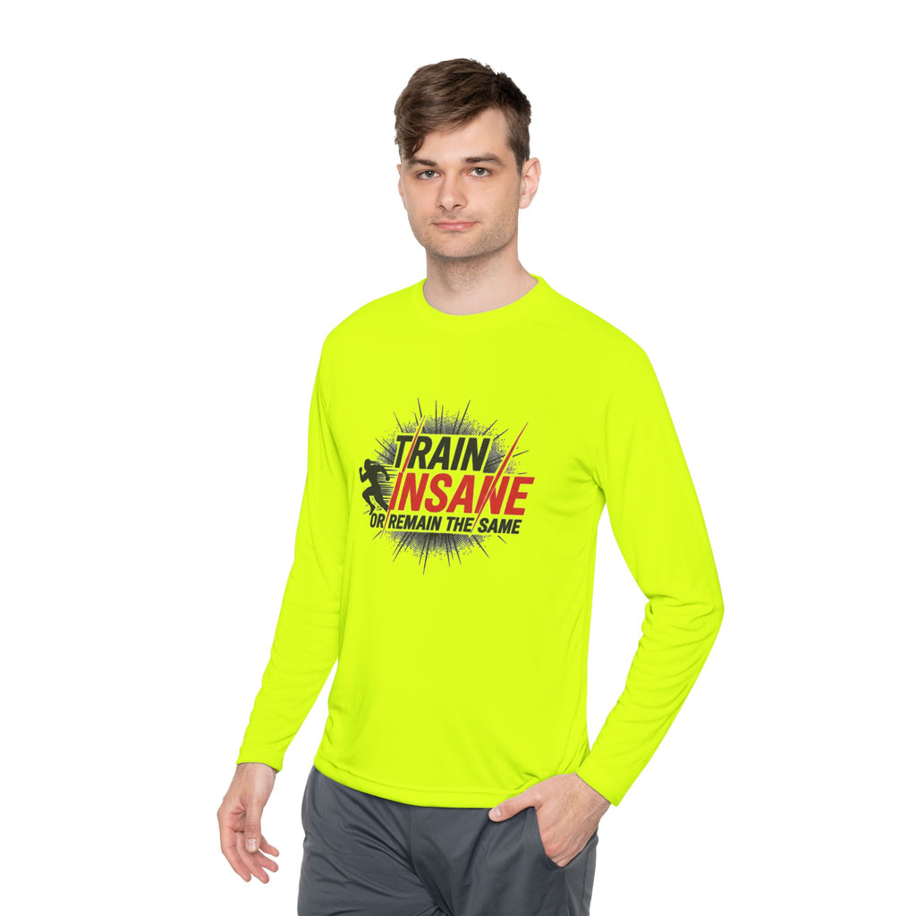 Train Insane Long Sleeve Tee — Motivational Gym Workout Shirt