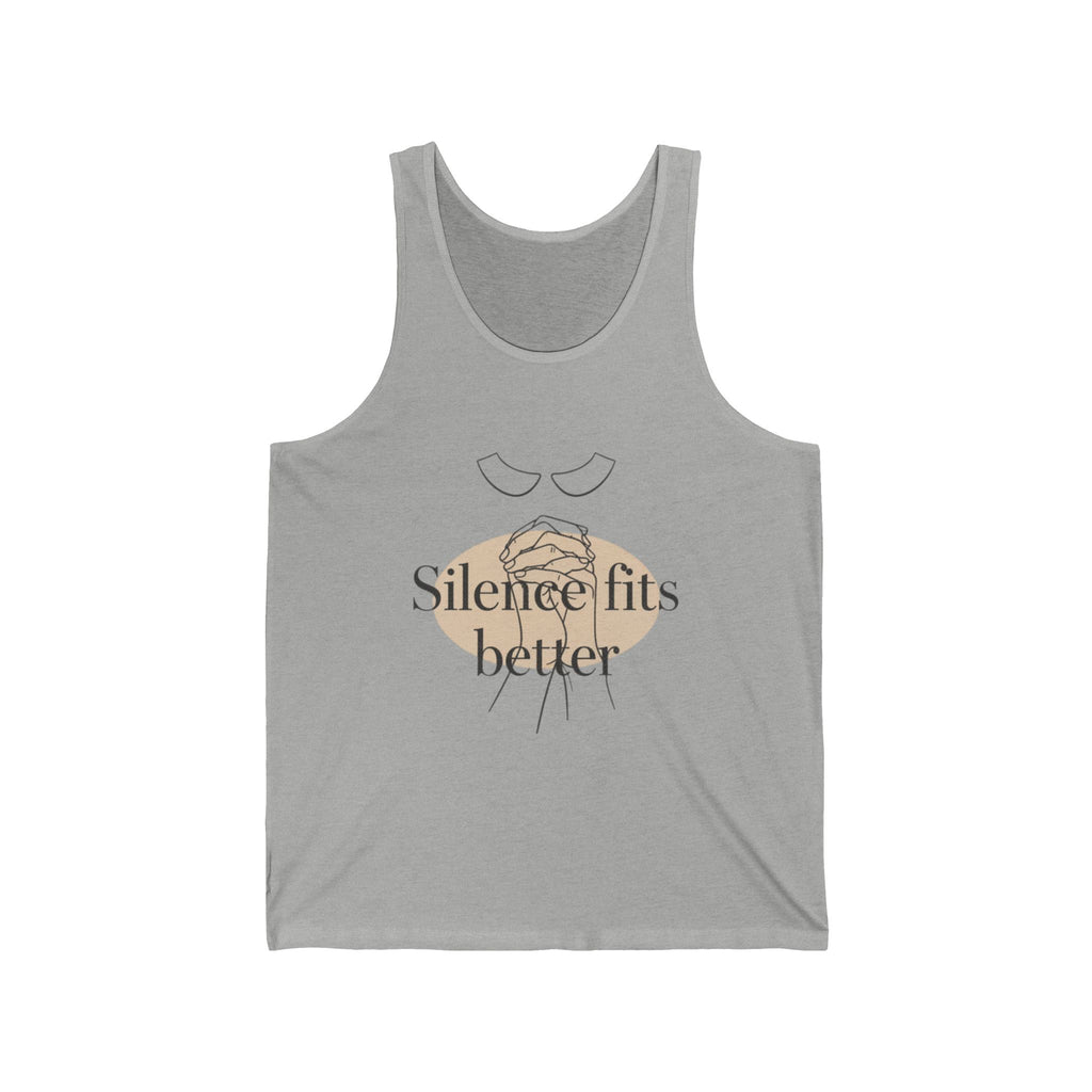 Silence Fits Better Tank Top — Minimalist Neutral Graphic Tank for Quiet Vibes