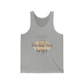 Silence Fits Better Tank Top — Minimalist Neutral Graphic Tank for Quiet Vibes