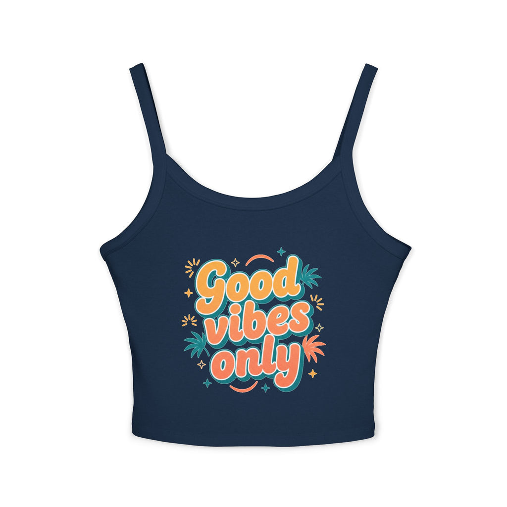 Good Vibes Only Spaghetti Tank — Women's Graphic Tank Top
